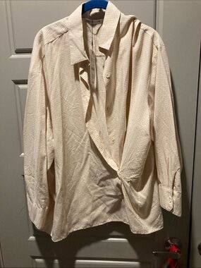 Butter yellow & Cream Button-Up Blouse